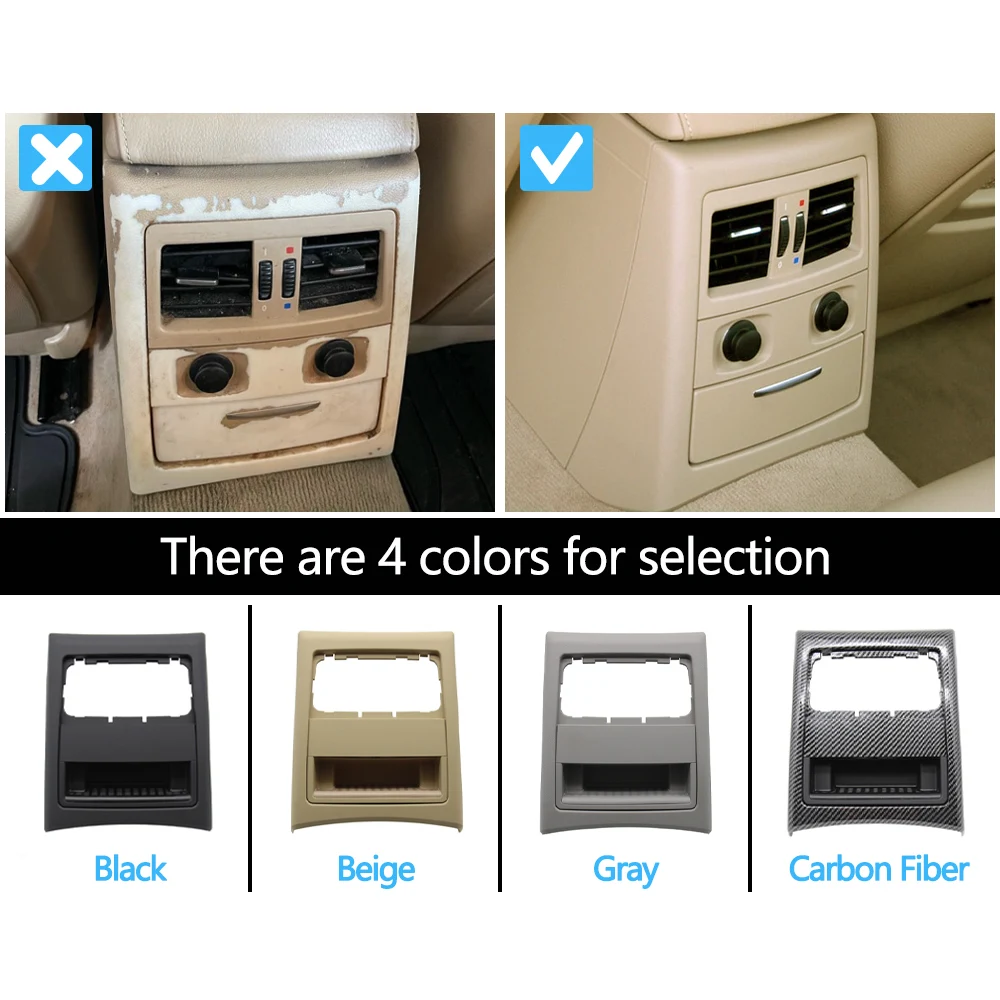 Upgraded Rear Air Conditioning AC Vent Grille Outer Frame Ashtray Cover Trim Replacement For BMW 3 Series E90 E91 2005-2012