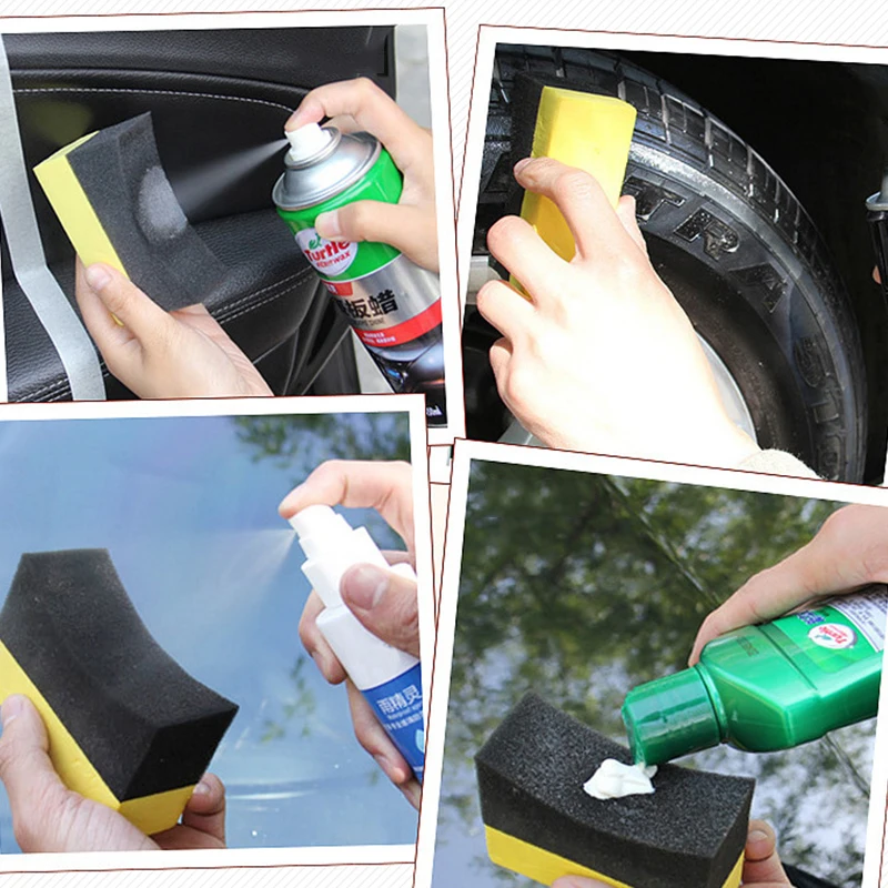 10Pc Tyre Polishing Waxing Sponge Detailing Applicator Sponge Applicator Pads Tire Wash Wipe Cleaning Tool Car Cleaning Brush