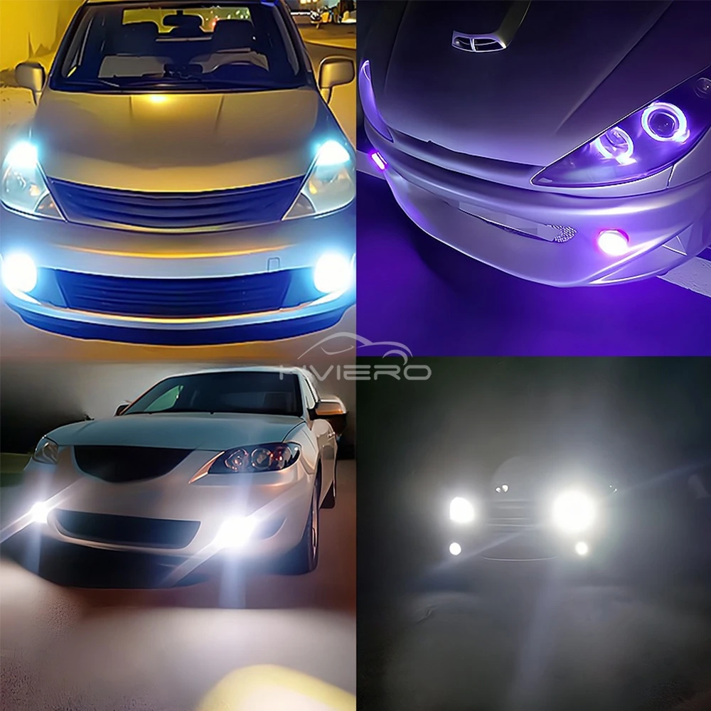 2X 30W Car Driving DRL Fog Lights COB Angel Eyes 64/76/89mm Ambient Lamps Waterproof Daytime Running Bulb Headlight Auto Lamp