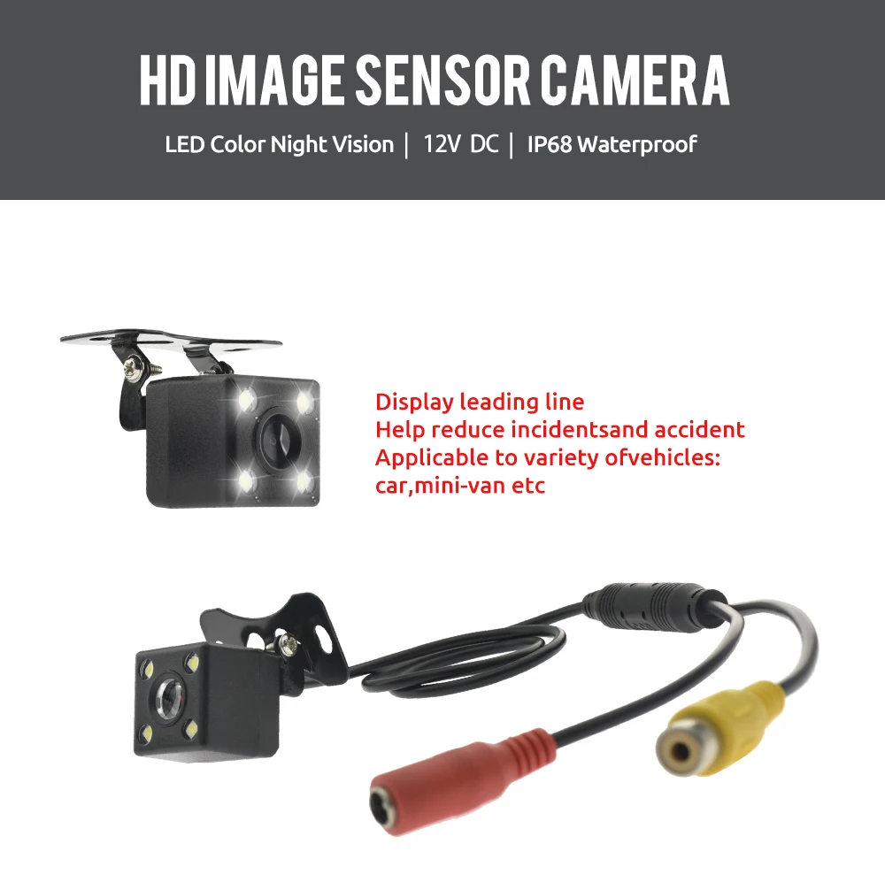 4.3 TFT LCD HD Screen Folding Car Monitor with Rear View Camera LED Backup for Vehicle Parking Easy Installation