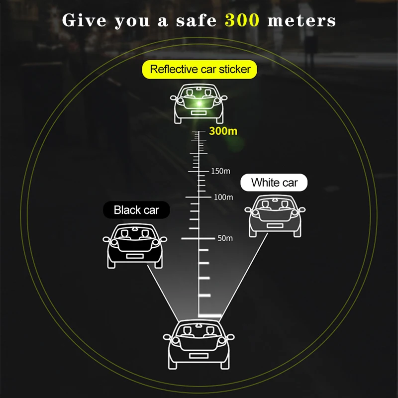 10pcs/set Car Bumper Reflective Safety Strip Stickers Car Star Reflective Sticker Reflective Warning Safety Tape