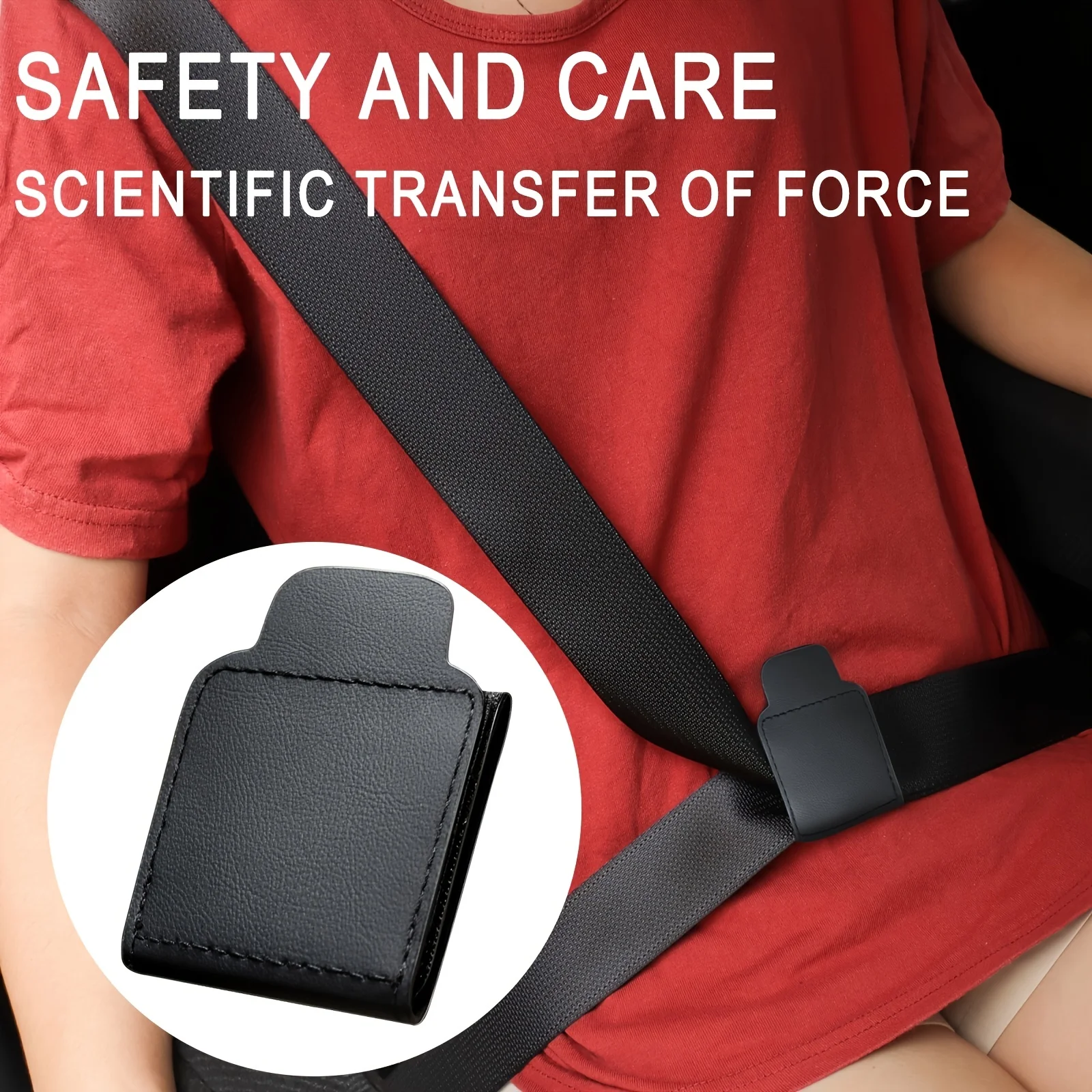 Car Seat Belt Adjuster PU Leather Seat Belt Limiter Fixed Clip Anti-Stretching Neck Belly Child Protection Car-Styling