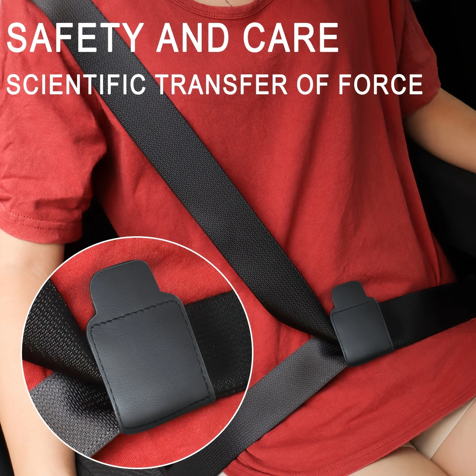 Car Seat Belt Adjuster PU Leather Seat Belt Limiter Fixed Clip Anti-Stretching Neck Belly Child Protection Car-Styling