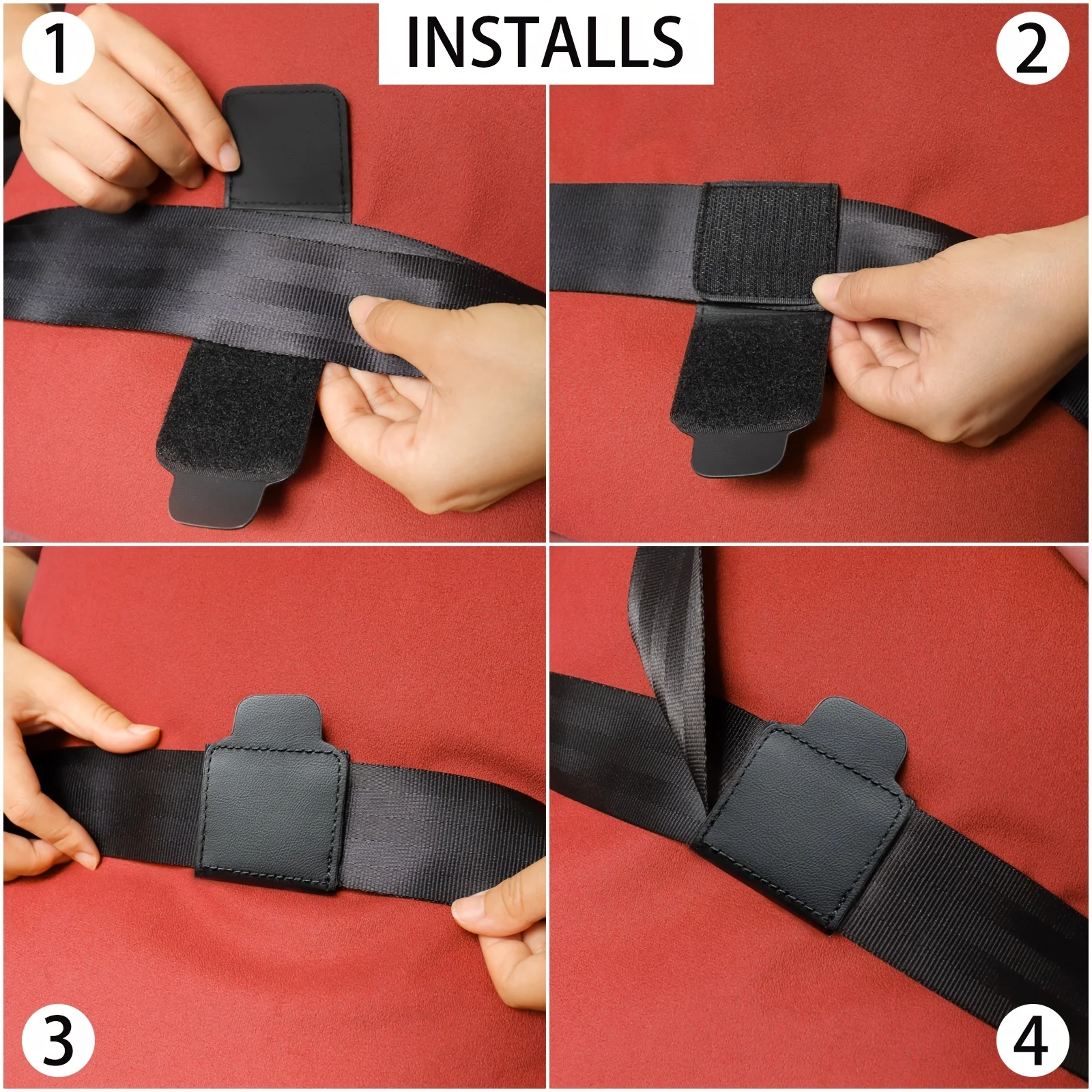 Car Seat Belt Adjuster PU Leather Seat Belt Limiter Fixed Clip Anti-Stretching Neck Belly Child Protection Car-Styling