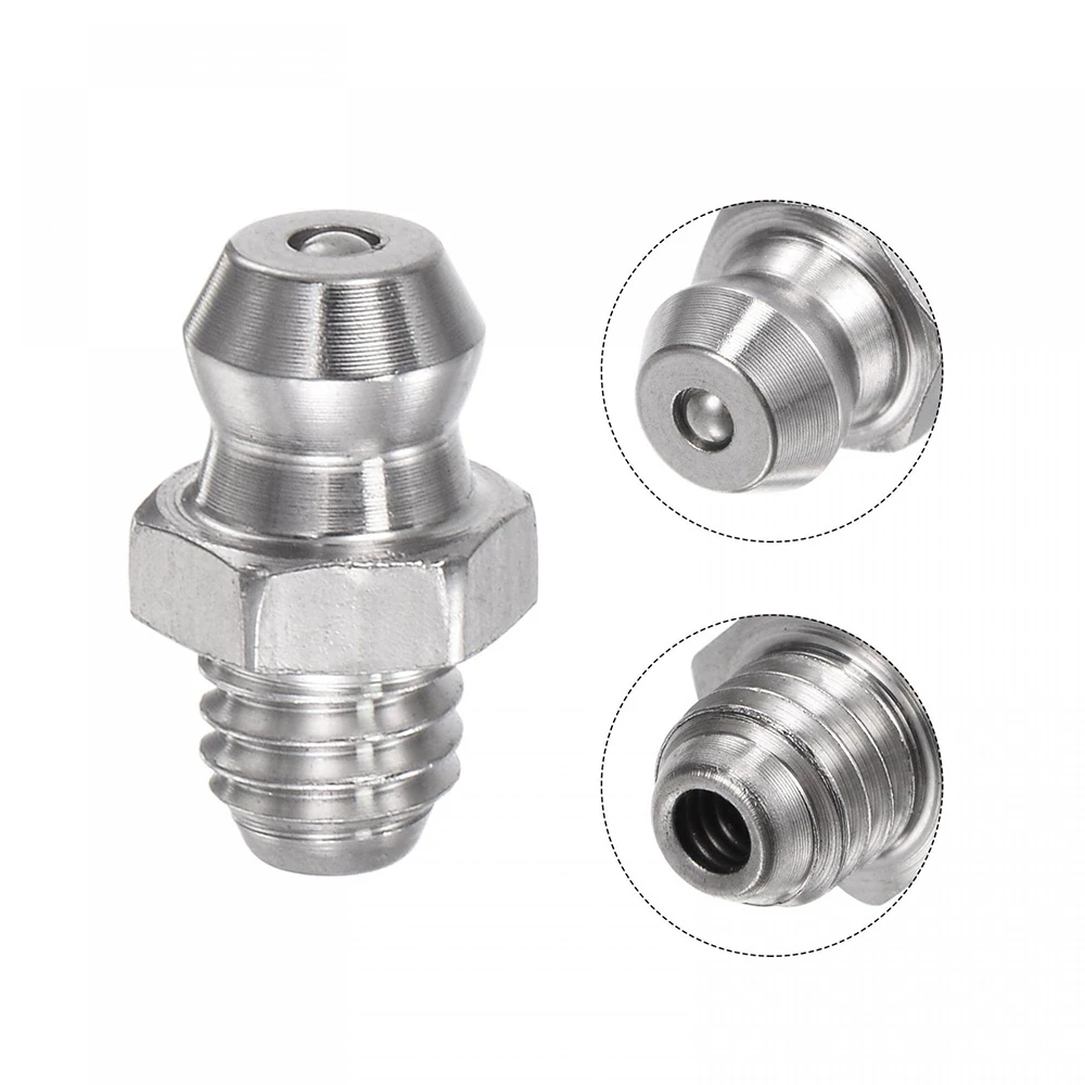 10/20PCS Grease Gun Coupler Steel Connector Fittings Grease Nipple M6 Straight Hydraulic Car Filling Tools Grease Fitting Nipple