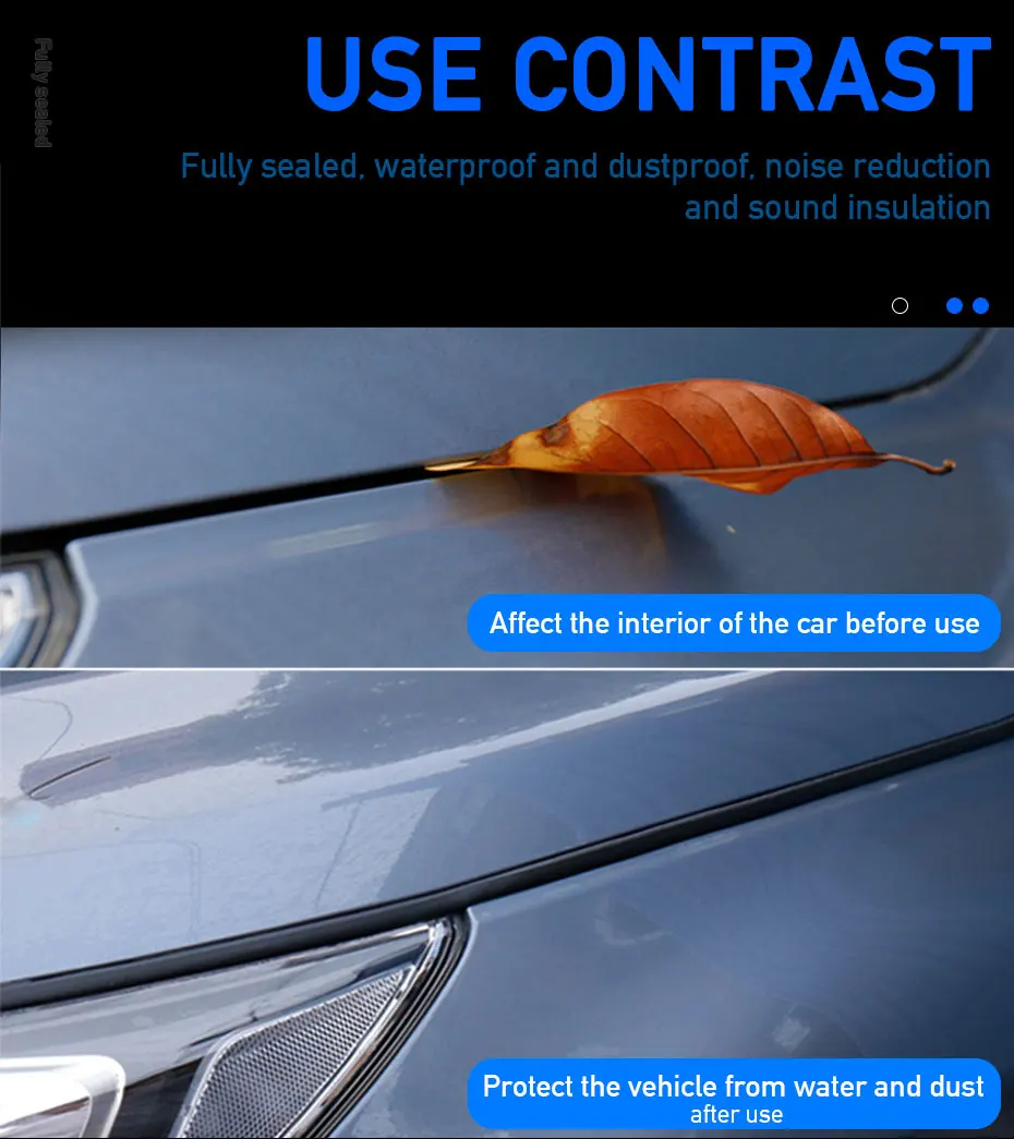 SEAMETAL Universal Car Hood Sealing Strip Waterproof Rubber Hood Gap Filler Noise Insulation Auto Engine Cover Seal Strip
