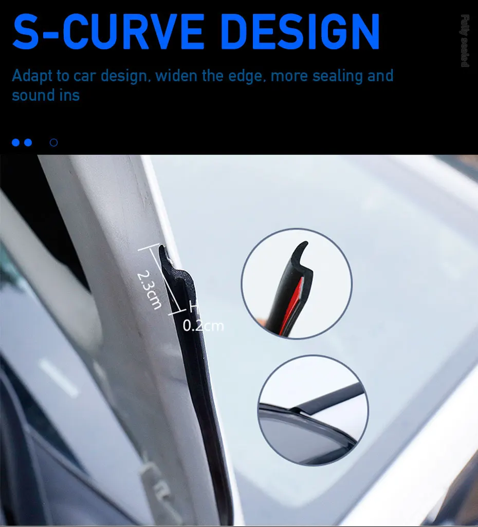 SEAMETAL Universal Car Hood Sealing Strip Waterproof Rubber Hood Gap Filler Noise Insulation Auto Engine Cover Seal Strip
