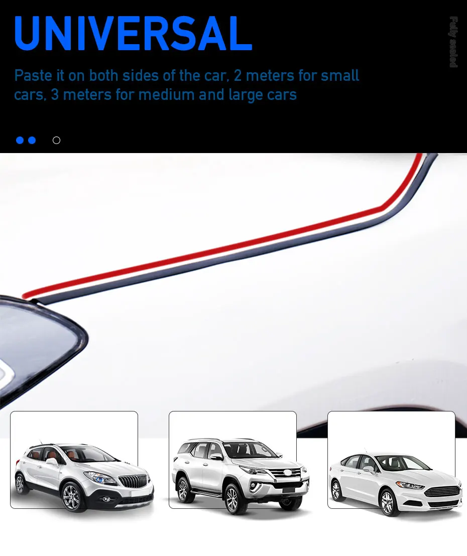 SEAMETAL Universal Car Hood Sealing Strip Waterproof Rubber Hood Gap Filler Noise Insulation Auto Engine Cover Seal Strip