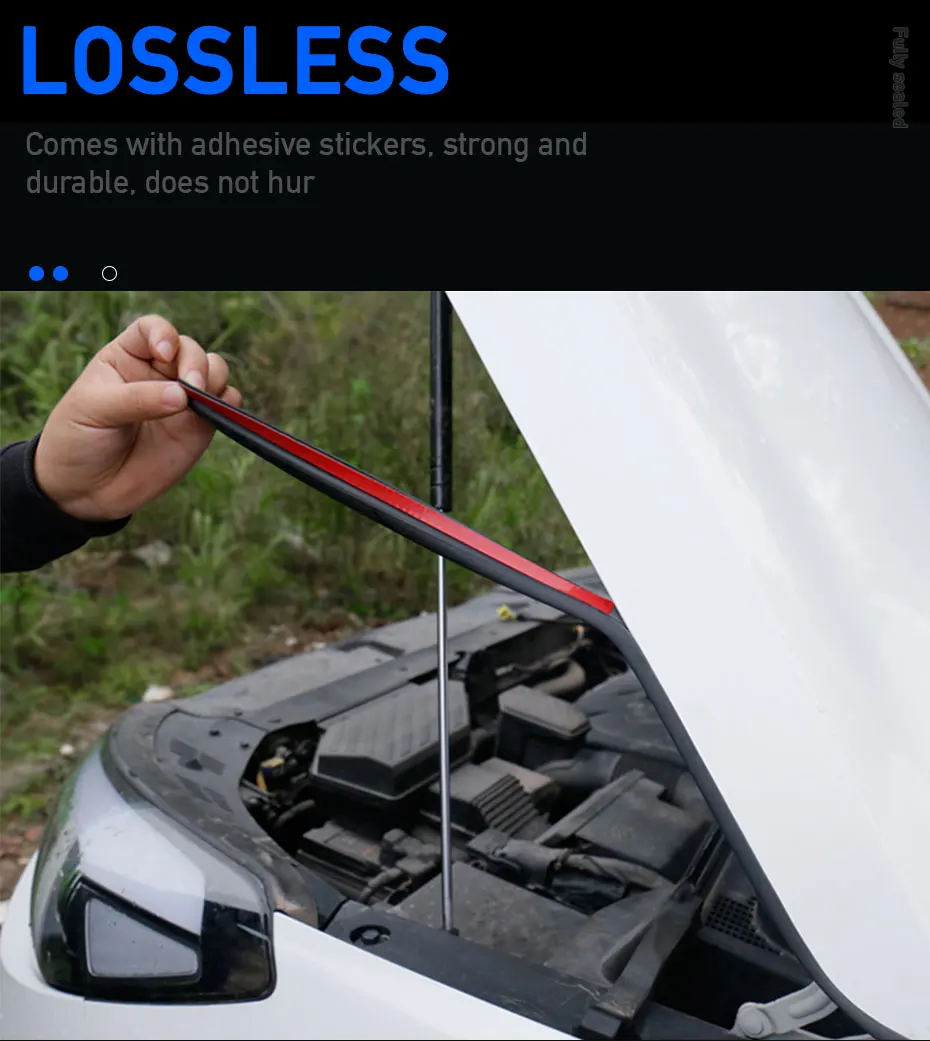 SEAMETAL Universal Car Hood Sealing Strip Waterproof Rubber Hood Gap Filler Noise Insulation Auto Engine Cover Seal Strip