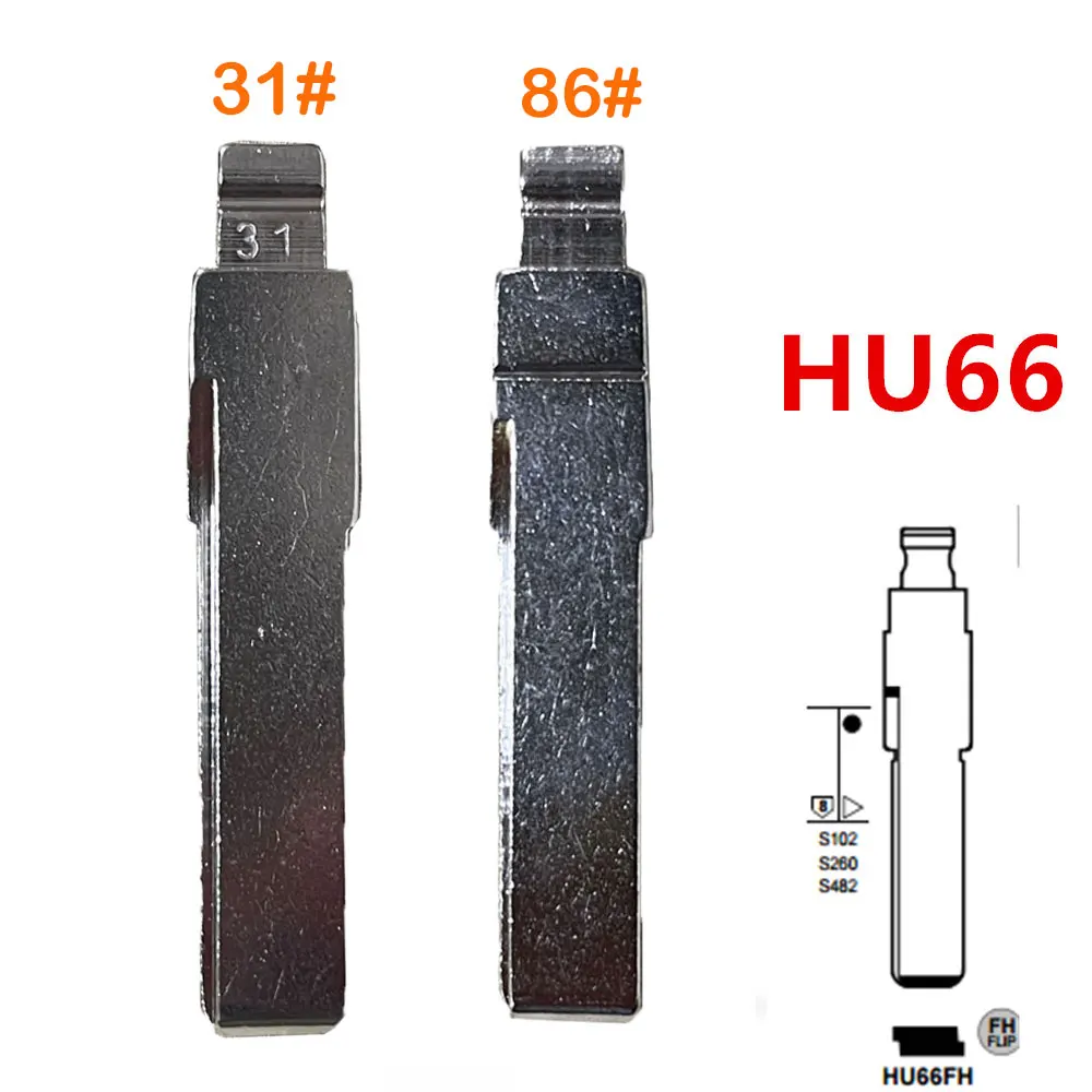10pcs 31# 86# HU66 KD Blade Flip Remote Key Blade for VW Passat Bora Seat Skoda Audi for Keydiy KD Xhorse VVDI JMD