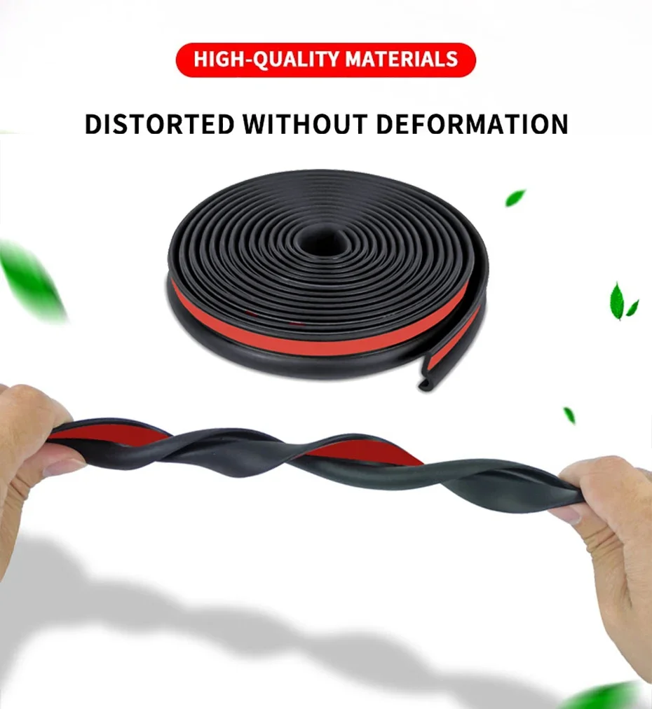 SEAMETAL 2/4m Car Door Rubber Seal Strips Z Shaped Trim Noise Insulation Weatherstrip Z Type Rubber Strips for Car Accessories