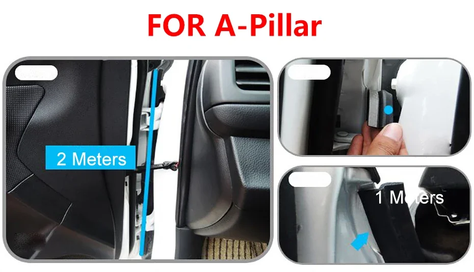 SEAMETAL 2/4m Car Door Rubber Seal Strips Z Shaped Trim Noise Insulation Weatherstrip Z Type Rubber Strips for Car Accessories