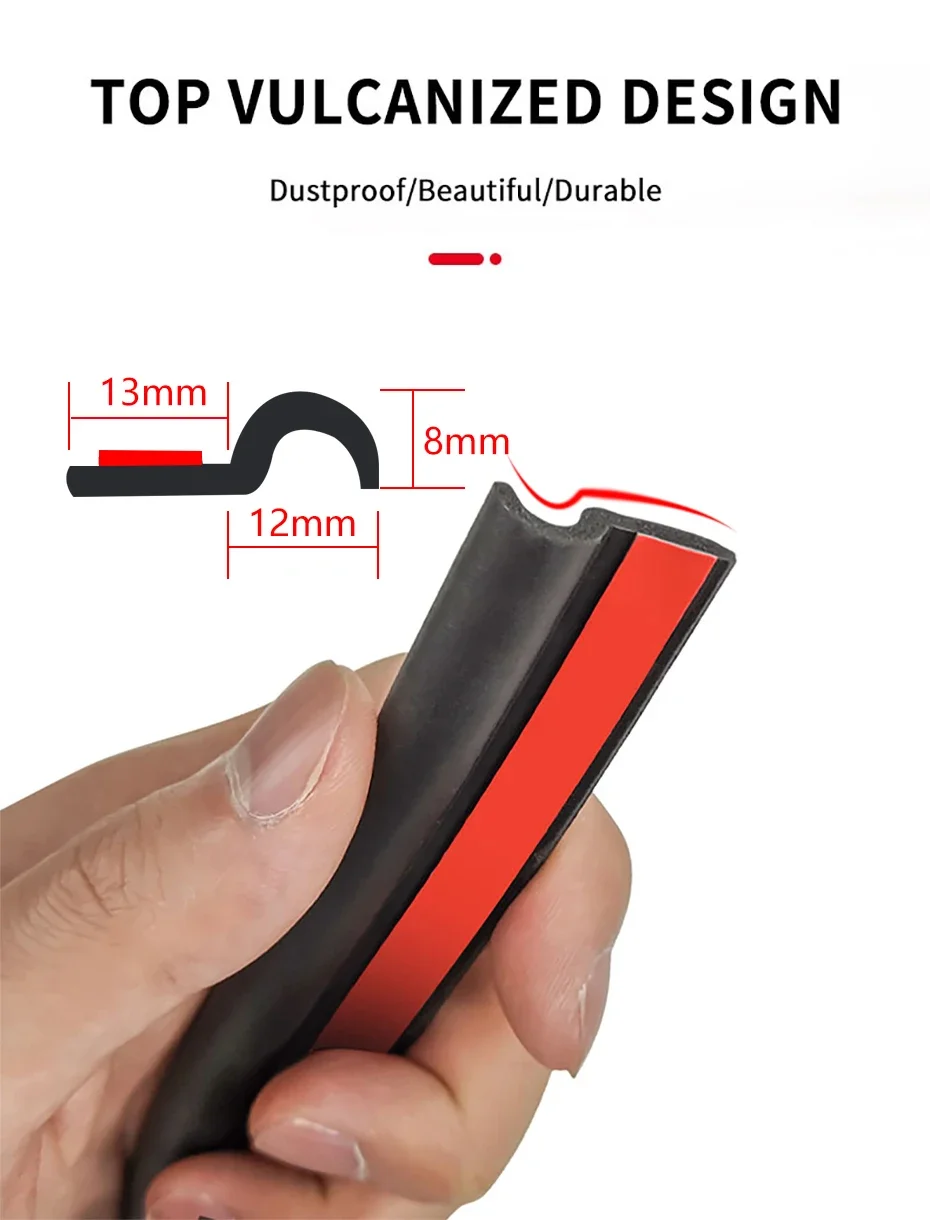 SEAMETAL 2/4m Car Door Rubber Seal Strips Z Shaped Trim Noise Insulation Weatherstrip Z Type Rubber Strips for Car Accessories
