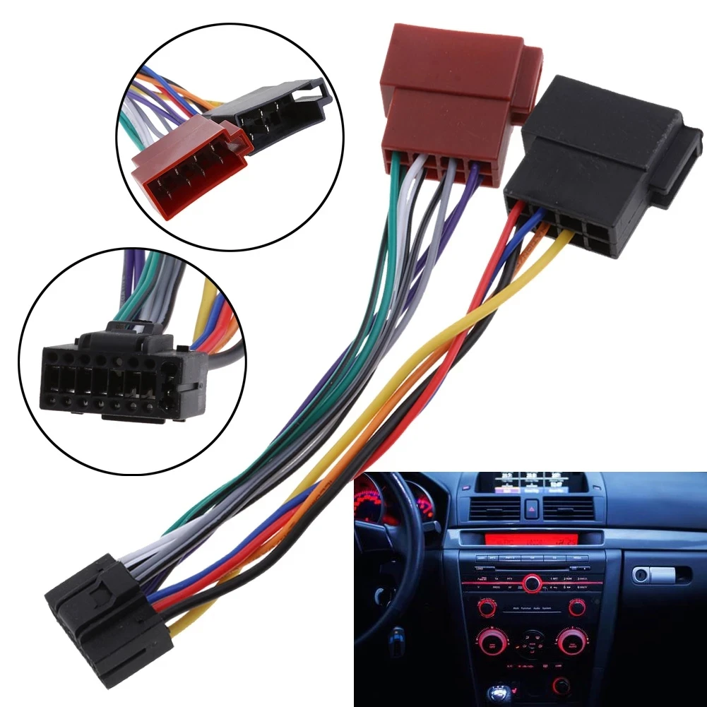 16 Pin ISO Wiring Harness Connector Adaptor Car Stereo Radio For Kenwood Auto Radio Audio Converter Automotive Accessories