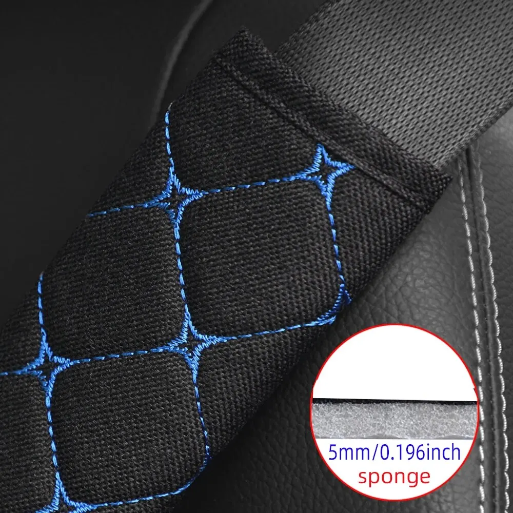 A Linen Embroidered Breathable Fabric Car Seat Belt Shoulder Strap Cover Insurance Strap Cover Car Accessories