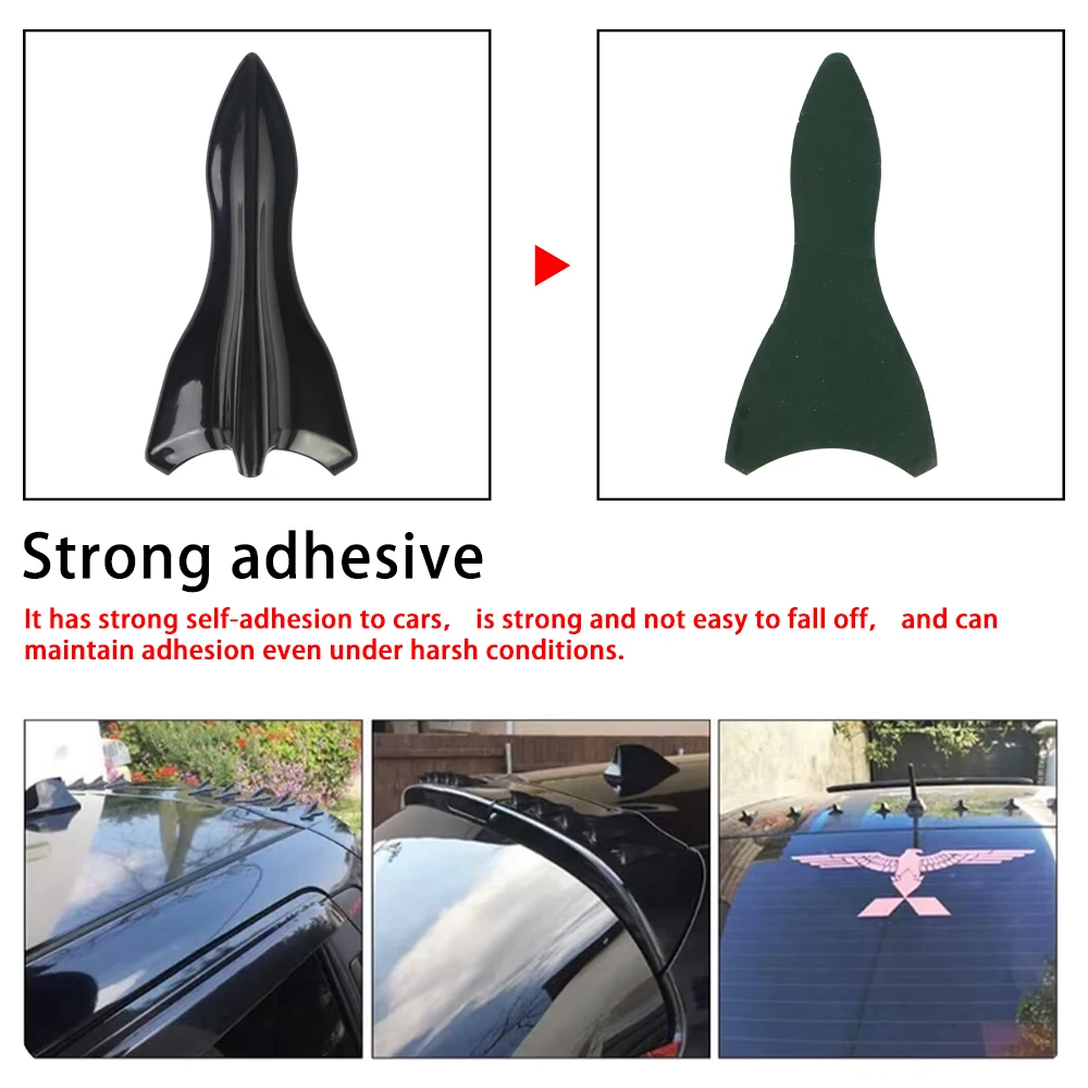 10Pcs Universal PU Rear Roof Shark Fins Spoiler Wing Kit Car Roof Spoiler Bumper Spoiler Shark Fin Diffuser Vortex Generator