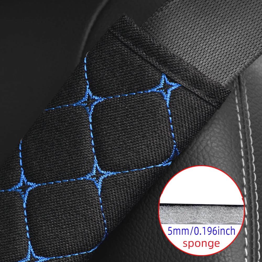 A Linen Embroidered Breathable Fabric Car Seat Belt Shoulder Strap Cover Insurance Strap Cover Car Accessories