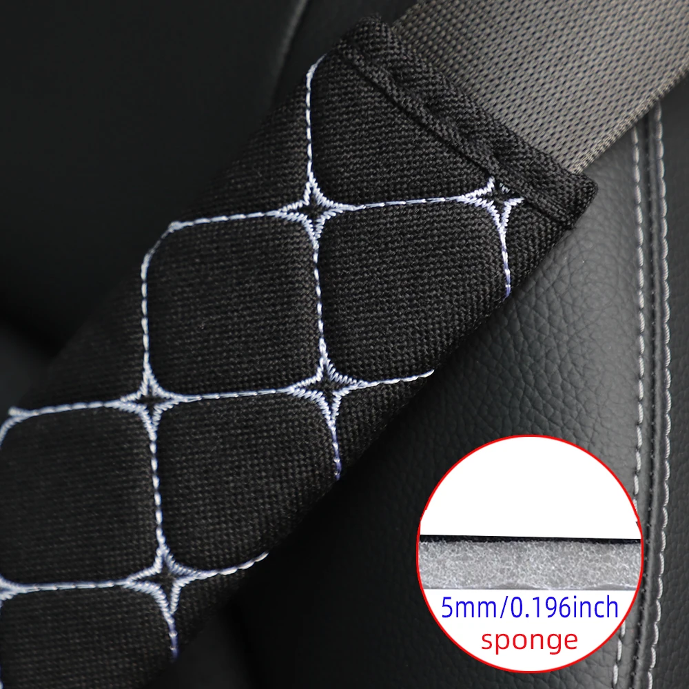 A Linen Embroidered Breathable Fabric Car Seat Belt Shoulder Strap Cover Insurance Strap Cover Car Accessories