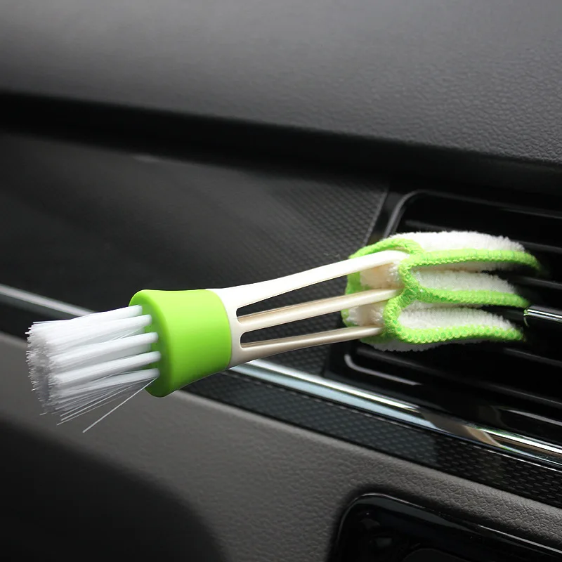 Double Head Car Detail Cleaning Brushes Car Air Vent Cleaning Conditioner Grille Duster Wipe Brushes Car Interior Cleaning Tools