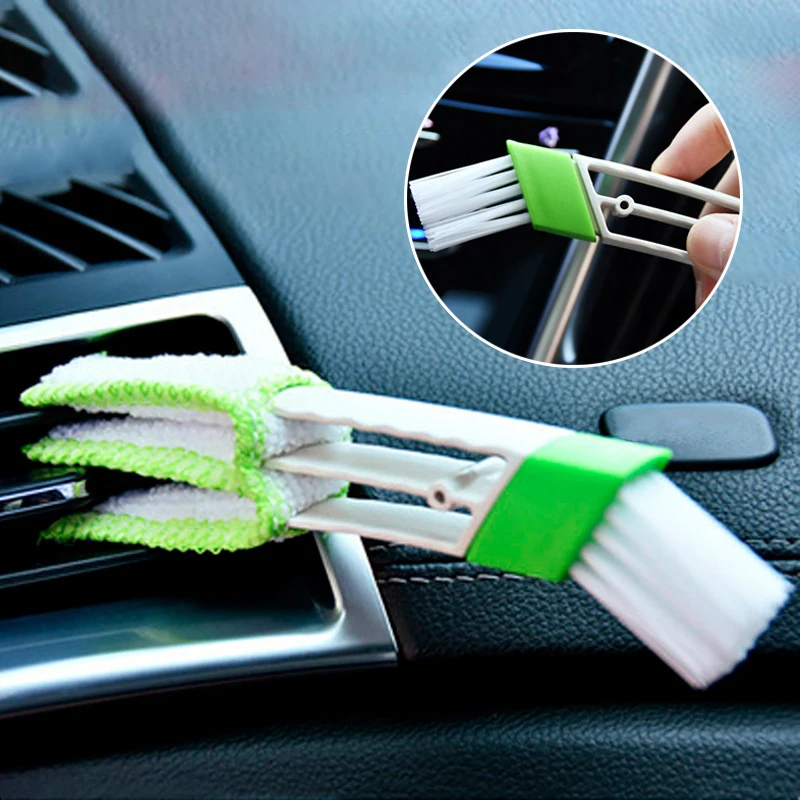 Double Head Car Detail Cleaning Brushes Car Air Vent Cleaning Conditioner Grille Duster Wipe Brushes Car Interior Cleaning Tools