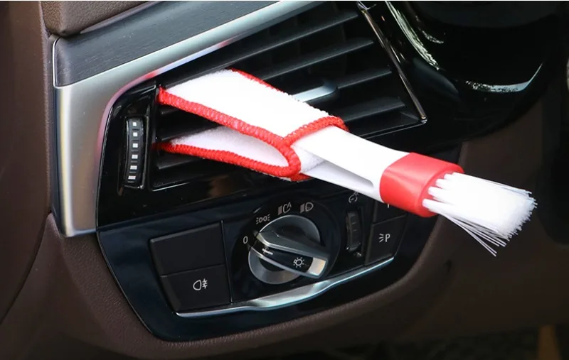 Double Head Car Detail Cleaning Brushes Car Air Vent Cleaning Conditioner Grille Duster Wipe Brushes Car Interior Cleaning Tools