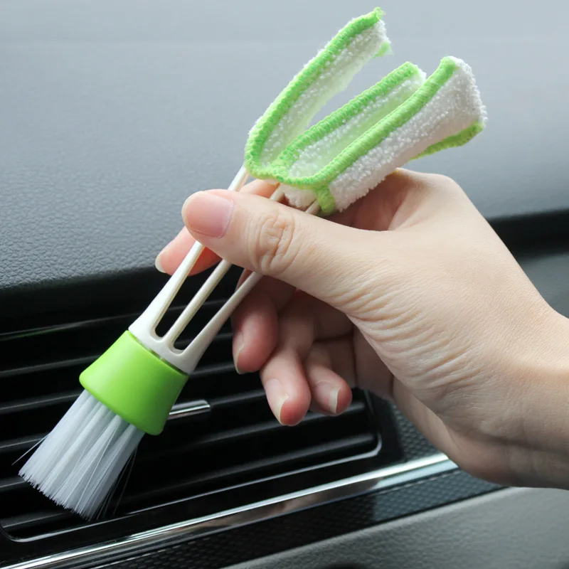 Double Head Car Detail Cleaning Brushes Car Air Vent Cleaning Conditioner Grille Duster Wipe Brushes Car Interior Cleaning Tools