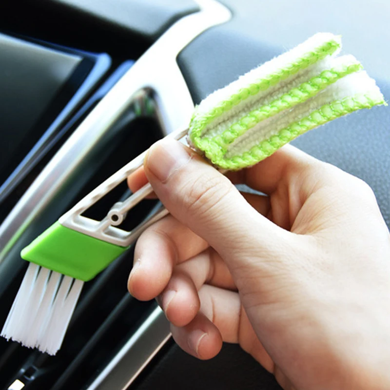 Double Head Car Detail Cleaning Brushes Car Air Vent Cleaning Conditioner Grille Duster Wipe Brushes Car Interior Cleaning Tools