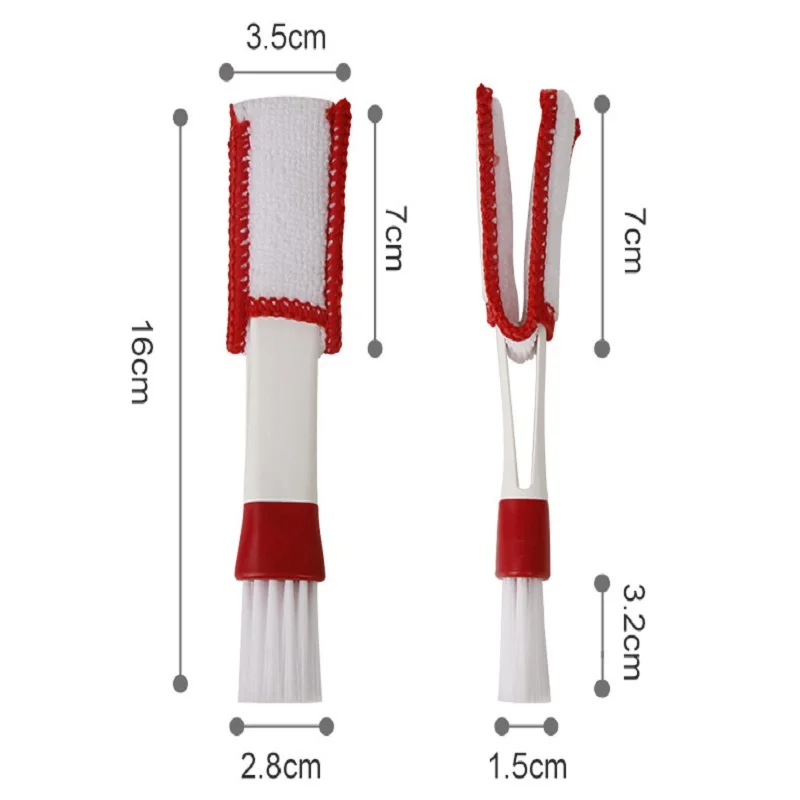 Double Head Car Detail Cleaning Brushes Car Air Vent Cleaning Conditioner Grille Duster Wipe Brushes Car Interior Cleaning Tools