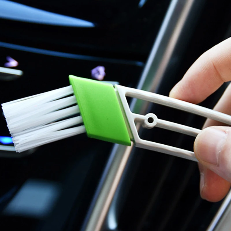 Double Head Car Detail Cleaning Brushes Car Air Vent Cleaning Conditioner Grille Duster Wipe Brushes Car Interior Cleaning Tools