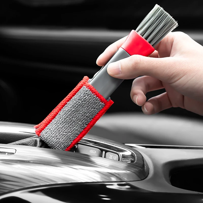 Double Head Car Detail Cleaning Brushes Car Air Vent Cleaning Conditioner Grille Duster Wipe Brushes Car Interior Cleaning Tools
