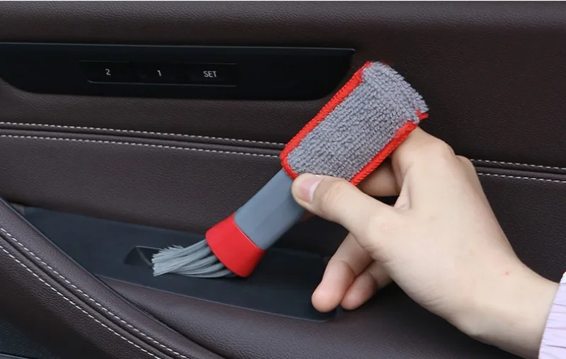 Double Head Car Detail Cleaning Brushes Car Air Vent Cleaning Conditioner Grille Duster Wipe Brushes Car Interior Cleaning Tools