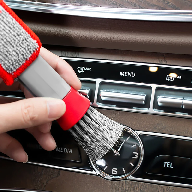 Double Head Car Detail Cleaning Brushes Car Air Vent Cleaning Conditioner Grille Duster Wipe Brushes Car Interior Cleaning Tools
