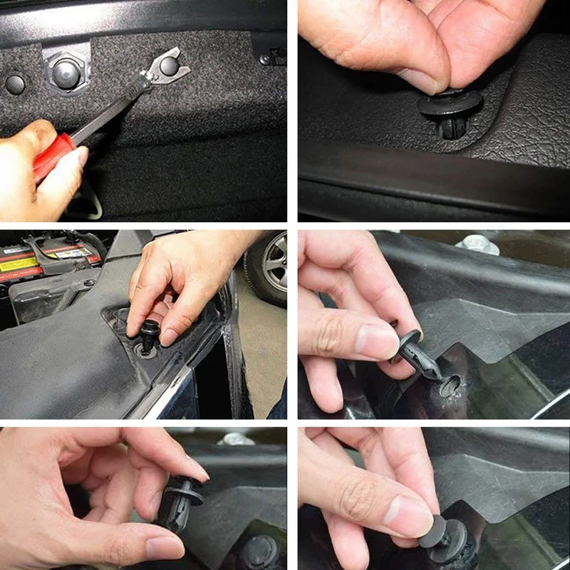 190pcs Car Retainer Clips 6 Sizes Fasteners Automotive Plastic Clips Kit Auto Trim Panel Clip Mixed Car Body Bumper Rivet