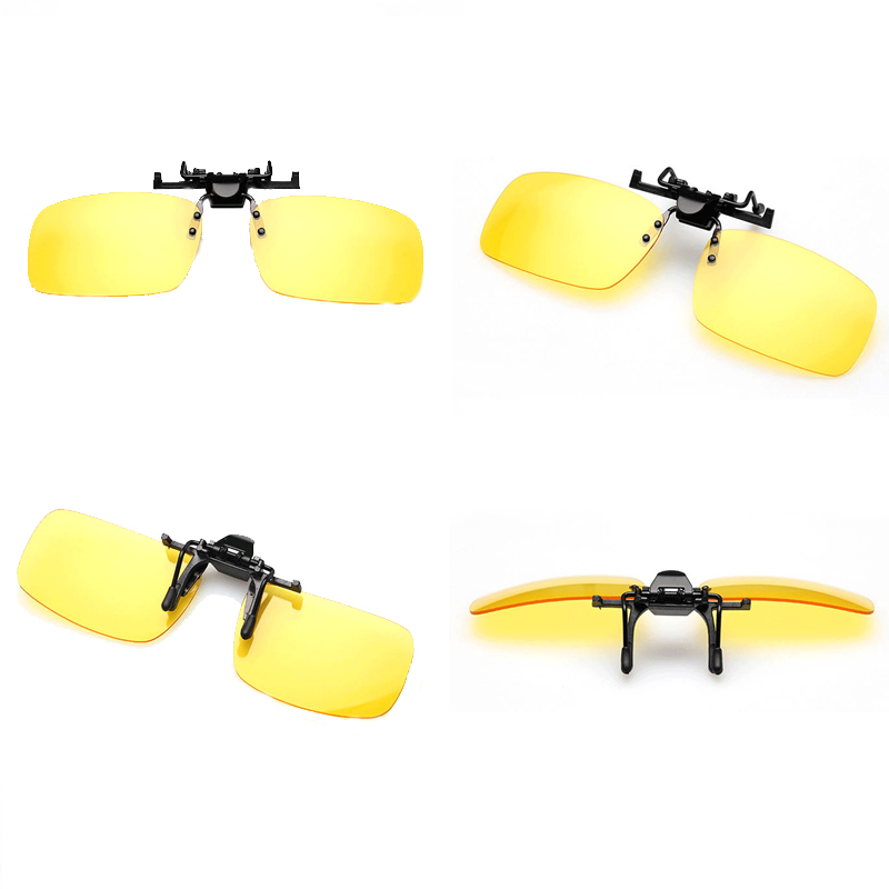 Car Night Safety Driving Glasses Clip On Sunglasses For Men Women Night Vision Glasses Anti-glare Driver Goggles Sunglasses