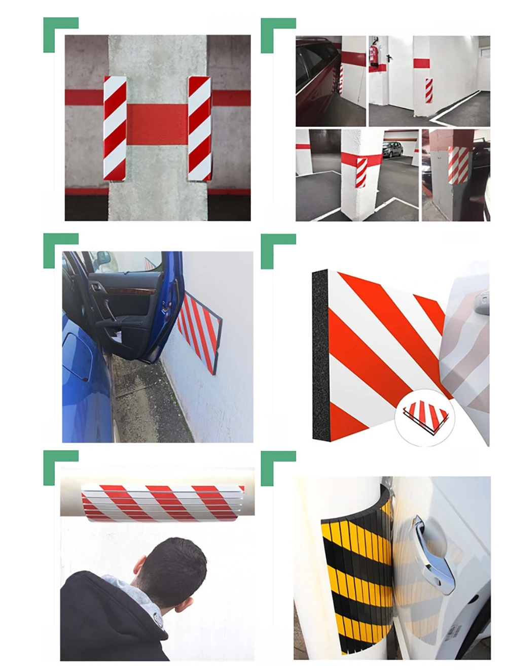 1/2PCS Car Door Bumper Protection Exterior Anti-scratch Parking Garage Protector Adhesive Warning Sign Parking Safety Garage