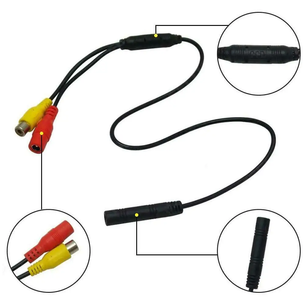 CVBS RCA 4-Pin Male To Female Connector Female Connector Wire Harness Camera Signal Harness Car Backup Camera Wire Harness