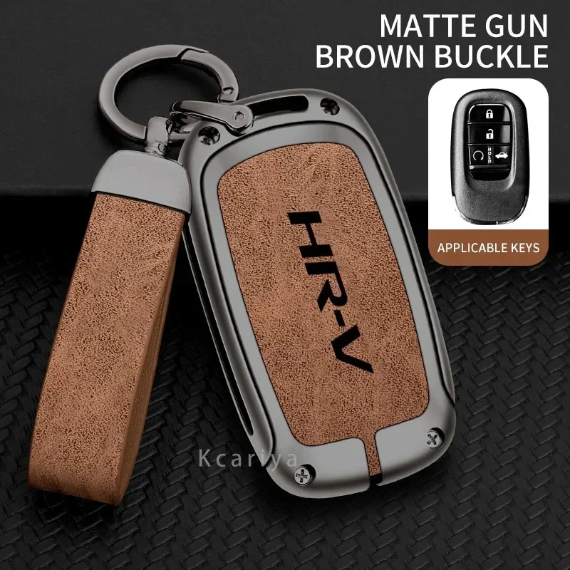 Zinc Alloy Car Key Case Cover for Honda HRV Protective Keychain Key Bag Set Keyless Personality Style Interior Accessorie