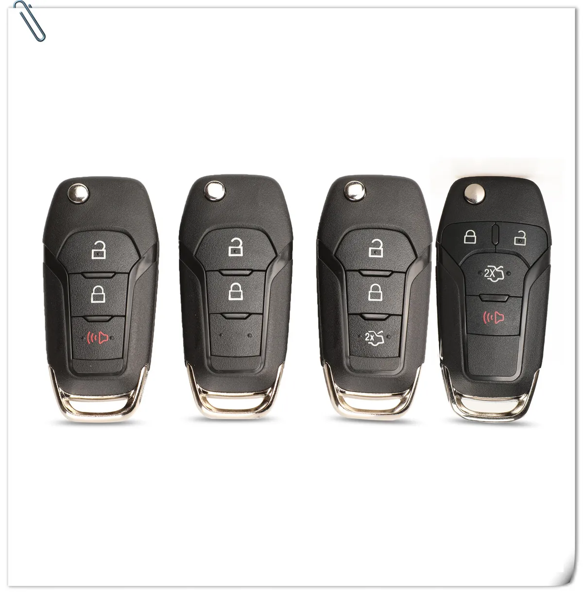 jingyuqin 10pcs/lot 2/3/4 Buttons Flip Folding Remote Car Key Shell Case for Ford Fusion Edge Explorer 2013-2015 HU101 blade