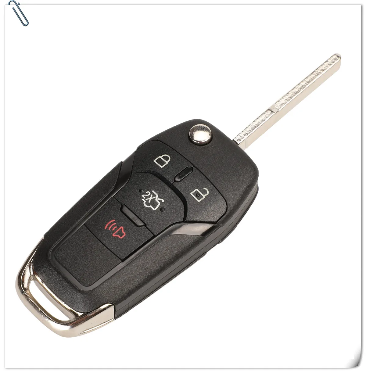 jingyuqin 10pcs/lot 2/3/4 Buttons Flip Folding Remote Car Key Shell Case for Ford Fusion Edge Explorer 2013-2015 HU101 blade