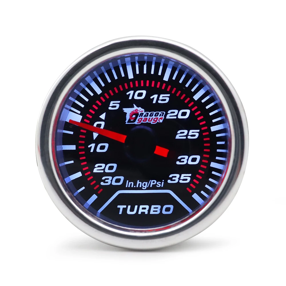 Boost/Water Temp/Oil Temp/Oil Press/Voltage/Tachometer/Air Fuel Ratio/EGT Gauge 52mm Analog LED White Case+ 52MM Gauge Pods