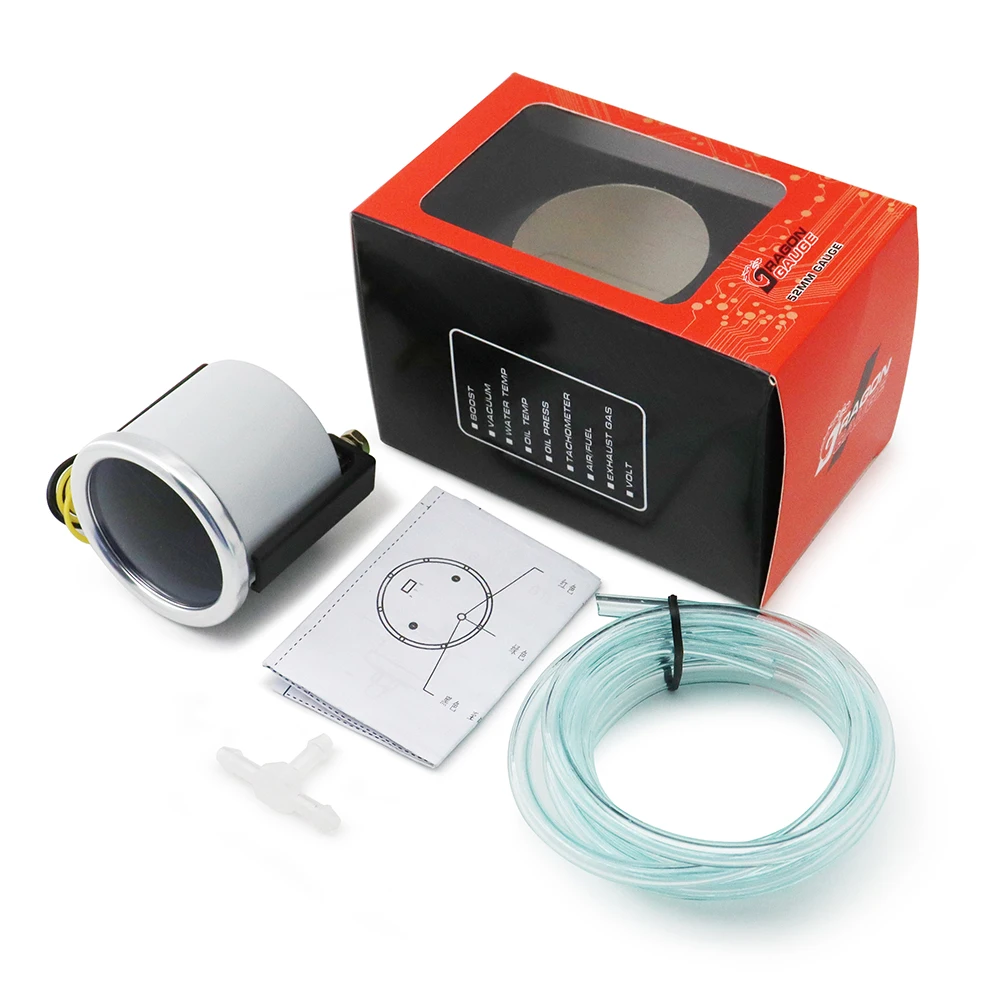Boost/Water Temp/Oil Temp/Oil Press/Voltage/Tachometer/Air Fuel Ratio/EGT Gauge 52mm Analog LED White Case+ 52MM Gauge Pods