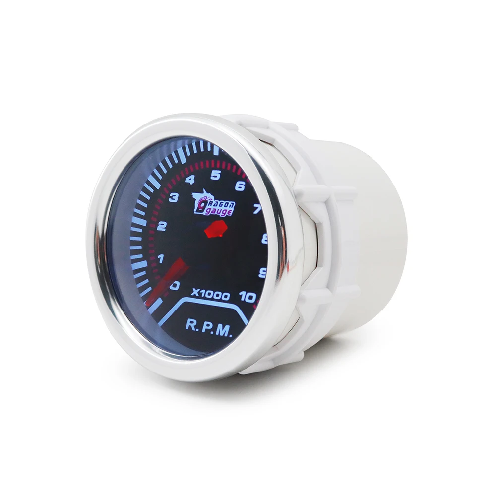 Boost/Water Temp/Oil Temp/Oil Press/Voltage/Tachometer/Air Fuel Ratio/EGT Gauge 52mm Analog LED White Case+ 52MM Gauge Pods