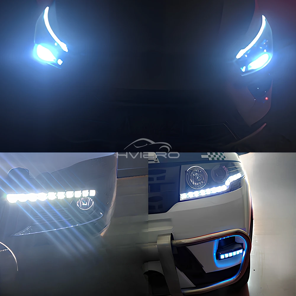 2X Waterproof DRL 6Chips Led Car Auto Decorative Flexible Daytime Running Light Driving Led Strip Headlight Fog Backup Trunk Led