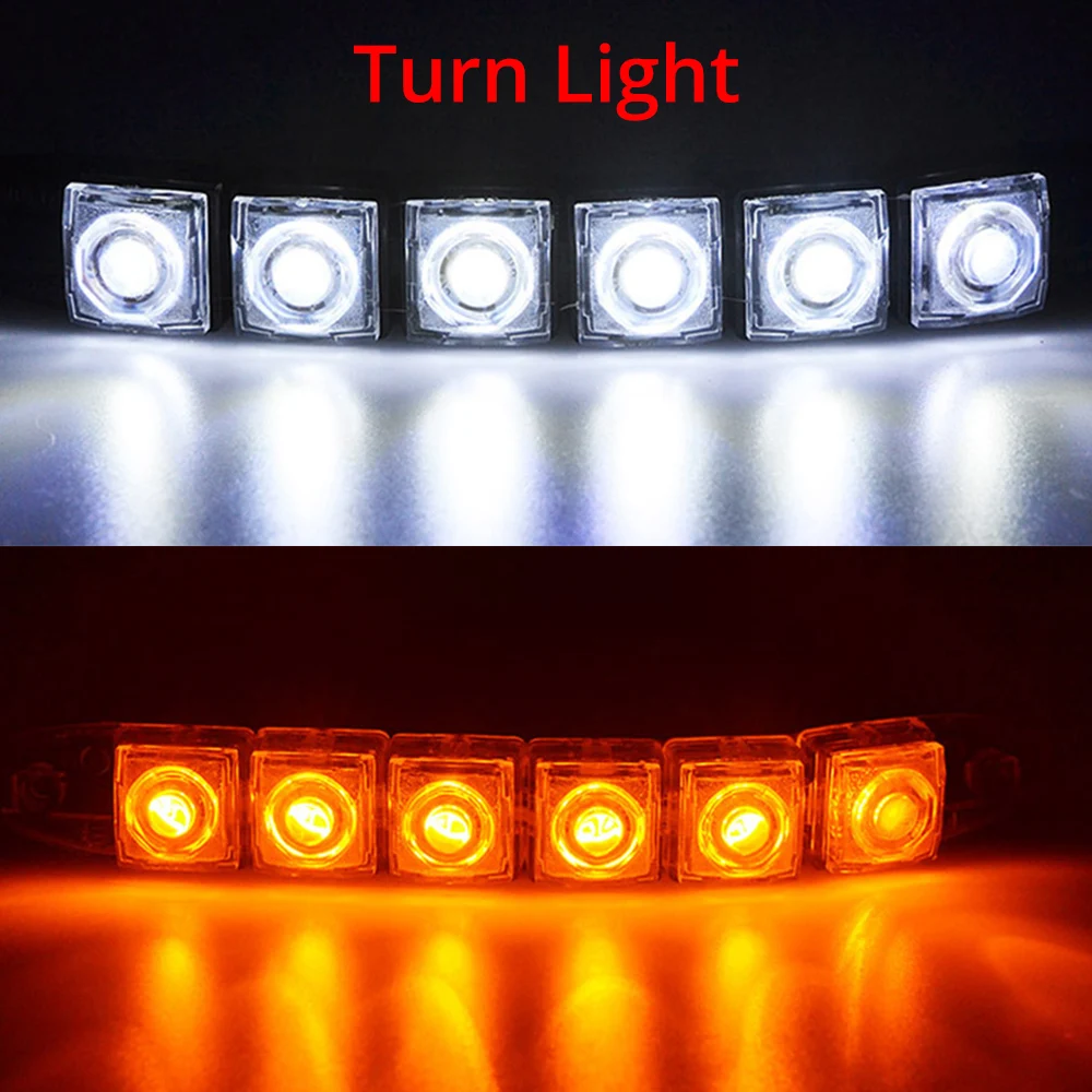 2X Waterproof DRL 6Chips Led Car Auto Decorative Flexible Daytime Running Light Driving Led Strip Headlight Fog Backup Trunk Led