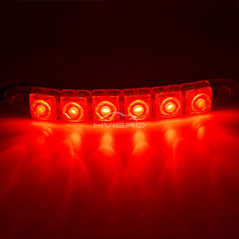 2X Waterproof DRL 6Chips Led Car Auto Decorative Flexible Daytime Running Light Driving Led Strip Headlight Fog Backup Trunk Led