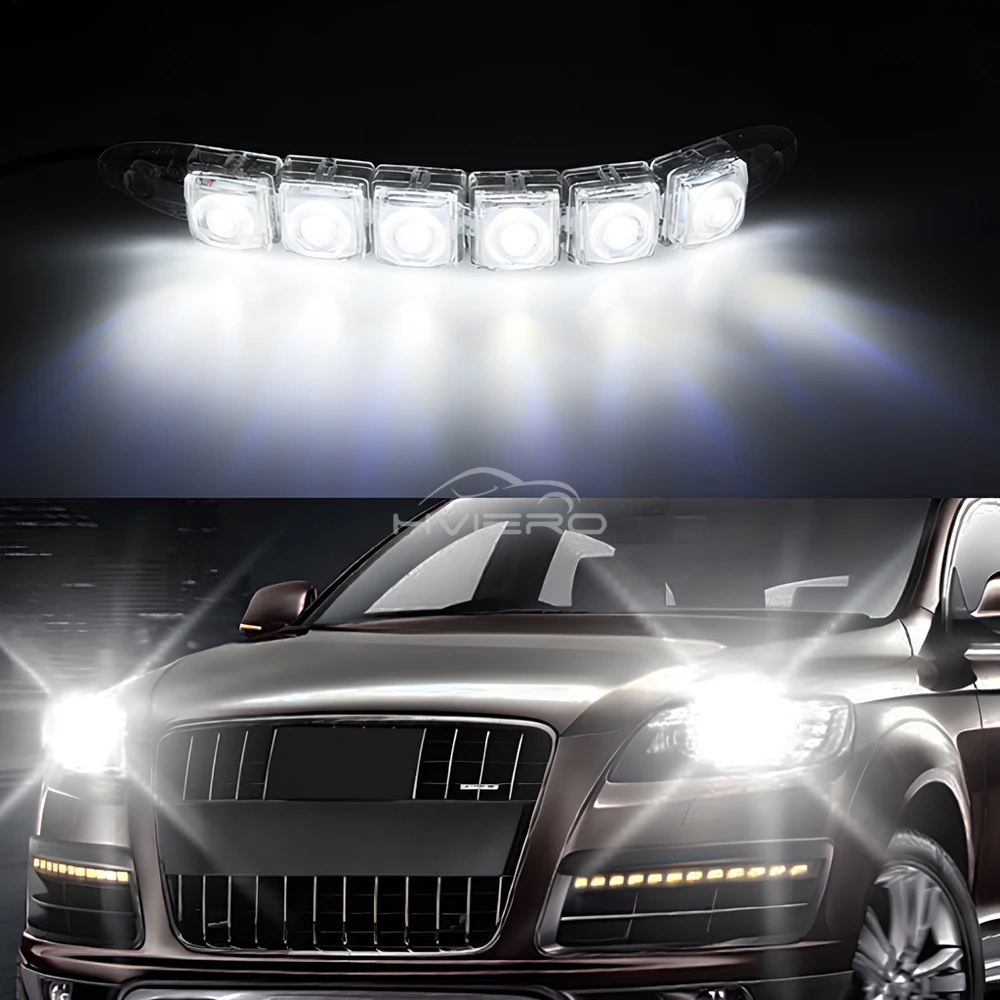 2X Waterproof DRL 6Chips Led Car Auto Decorative Flexible Daytime Running Light Driving Led Strip Headlight Fog Backup Trunk Led