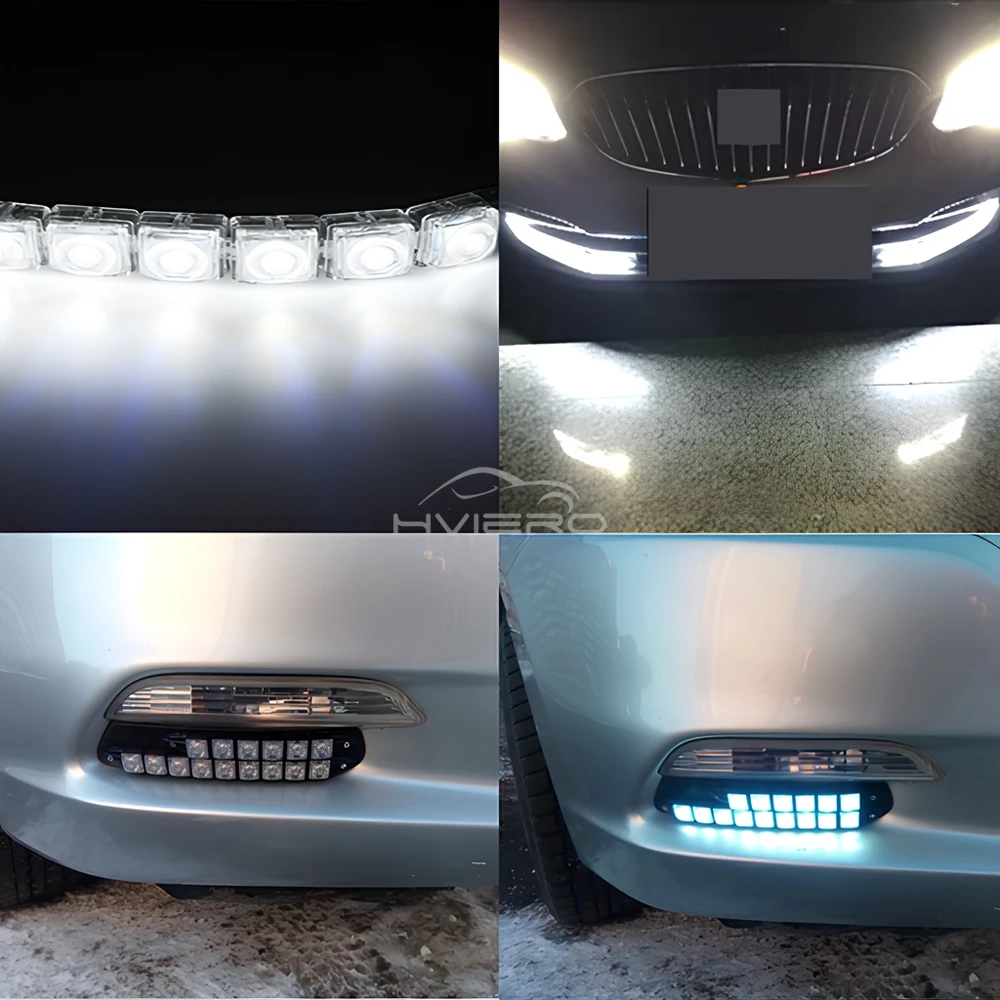 2X Waterproof DRL 6Chips Led Car Auto Decorative Flexible Daytime Running Light Driving Led Strip Headlight Fog Backup Trunk Led