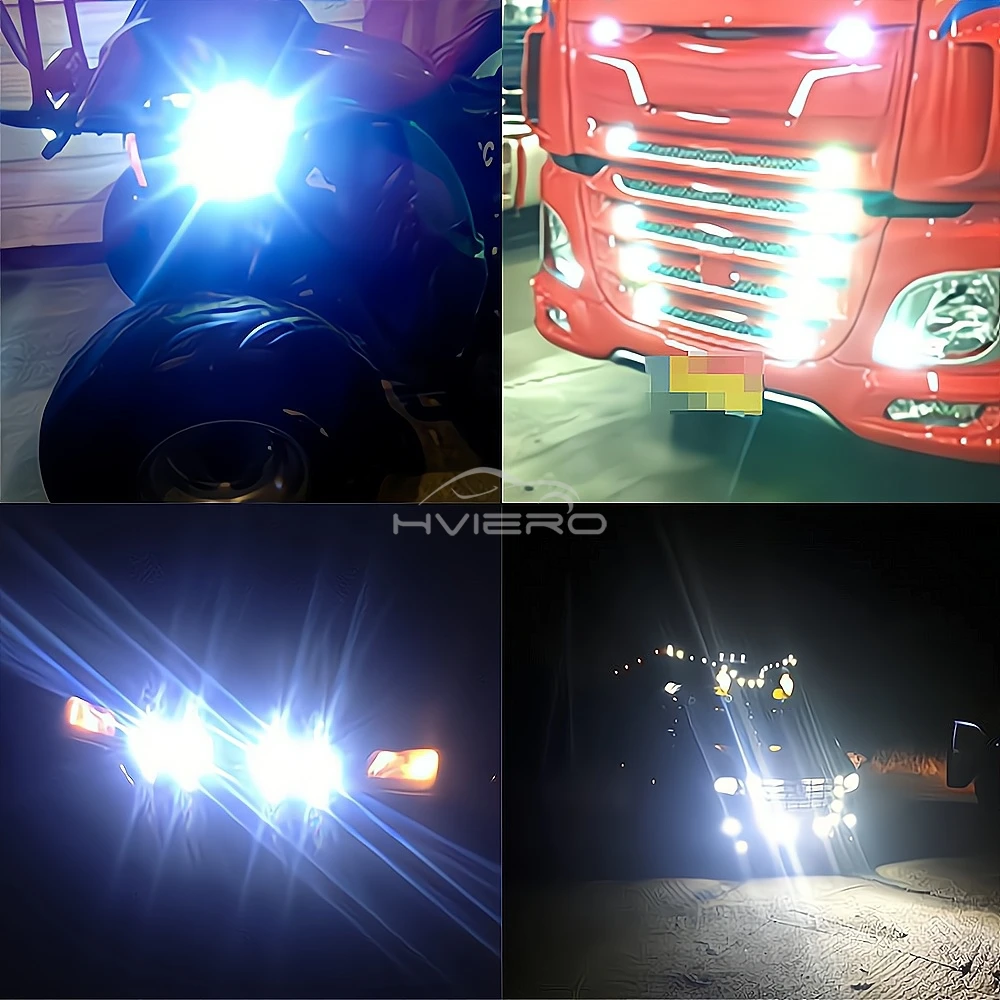 2X 23mm Car Eagle Eye Silver Shell DRL Daytime Running Light Fog LED 12V Backup Reversing Parking Signals Auto Tail Backup Lamp