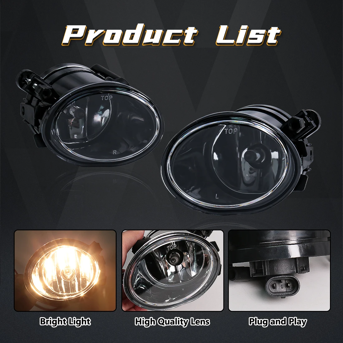 For BMW E39 M5 2001 2002 2003 E46 3 Series M3 2002 2003 2004 2005 2006 Fog Lights Headlight Front Driving Lamp Halogen LED Bulbs