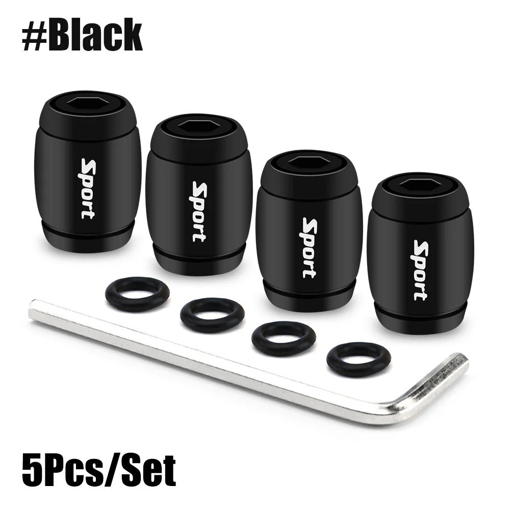Anti Theft Tire Valve Caps Sport Style Valve Stem Covers Dust Proof Caps for Wheels Decorative Tyre Zinc Alloy Auto Accessories